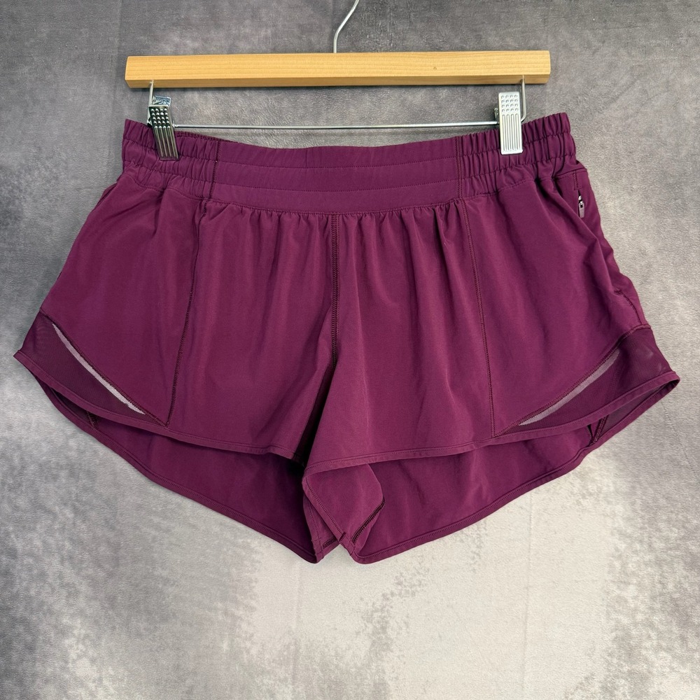 Lululemon Hotty Hot High-Rise Lined Short 4 Purple Berry Running Womens 12